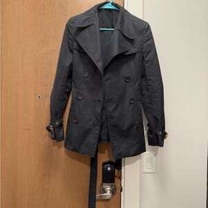 Gucci Black Double-Breasted Trench Coat